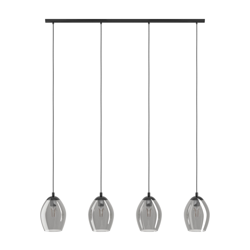 Eglo - Luster na lanku 4xE27/60W/230V dymová