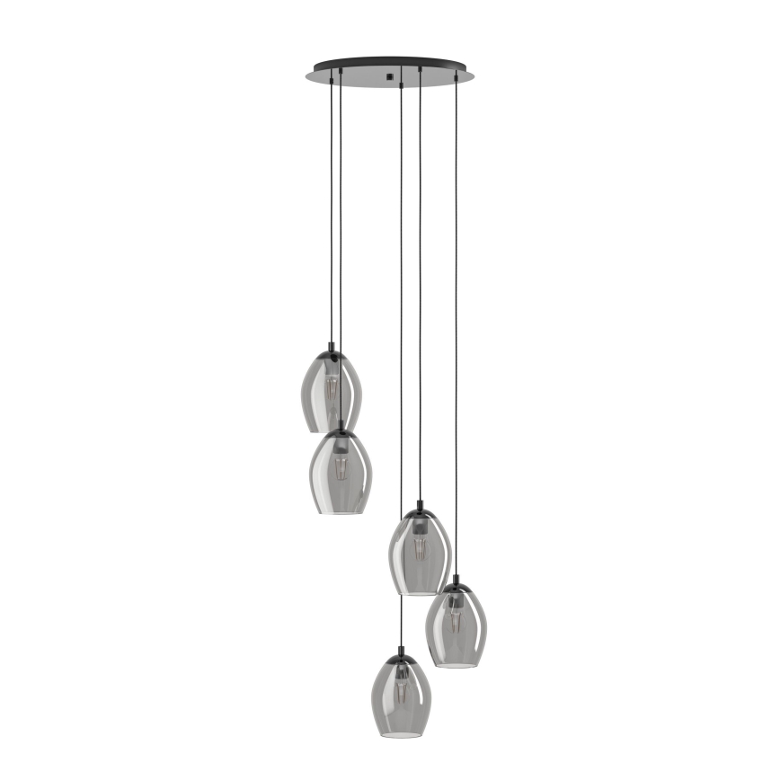 Eglo - Luster na lanku 5xE27/60W/230V dymová