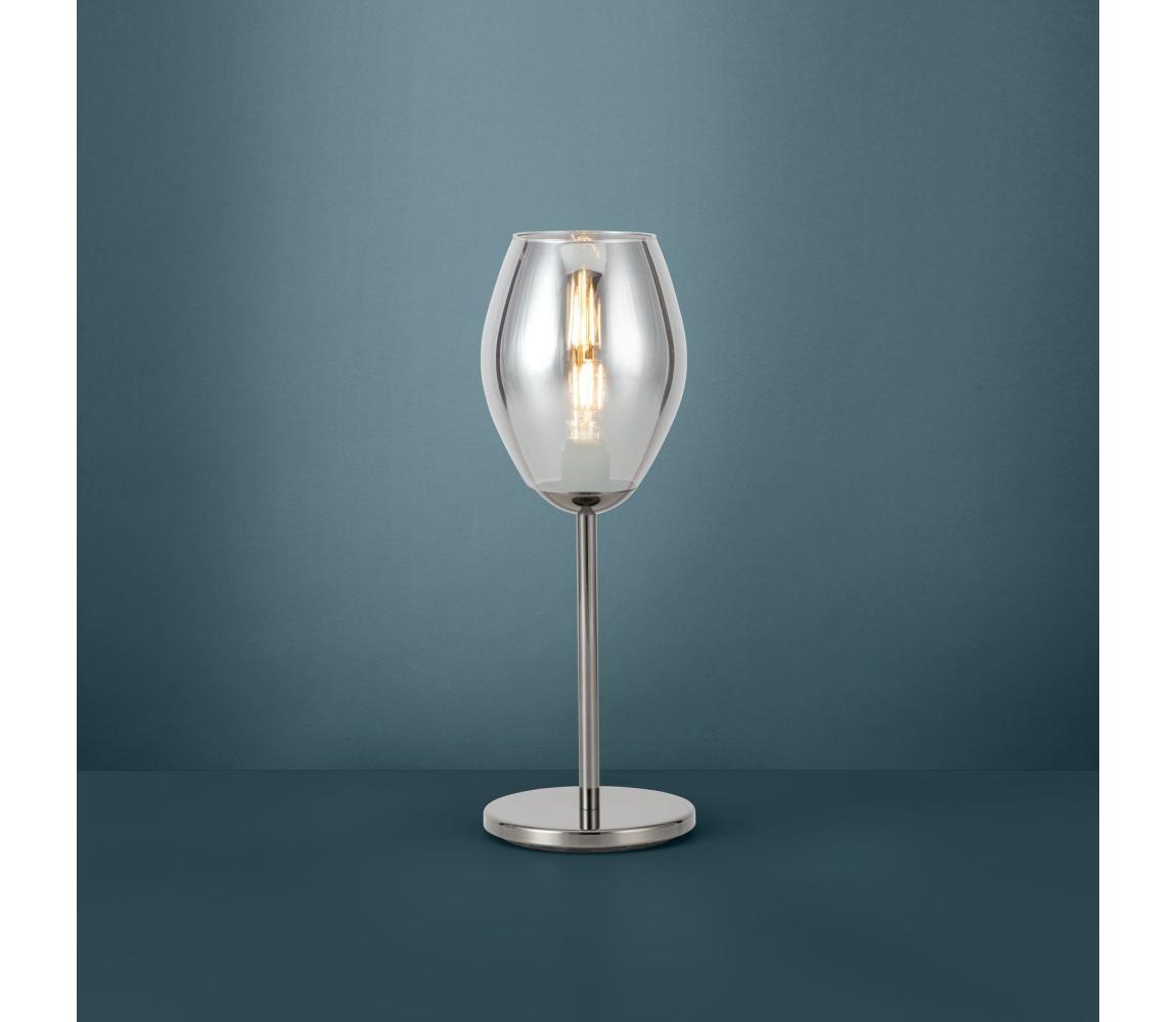 Eglo 39568 - Stolná lampa ESTANYS 1xE27/60W/230V čierna/dymová 39568