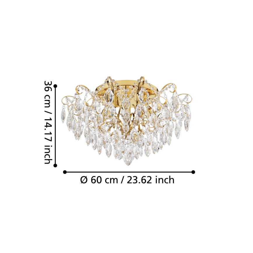 Eglo - Prisadený luster 6xE14/25W/230V zlatá