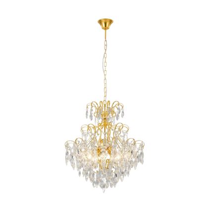 Eglo - Luster na reťazi 5xE14/25W/230V zlatá