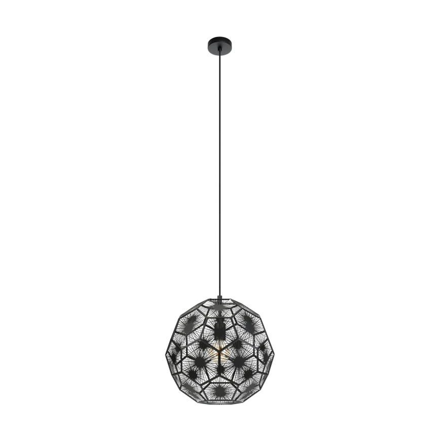 Eglo - Luster na lanku 1xE27/60W/230V pr. 41 cm čierna