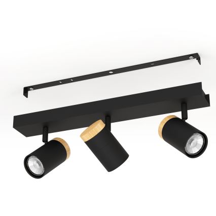 Eglo - LED Bodové svietidlo 3xGU10/4,5W/230V 3000K čierna/hnedá
