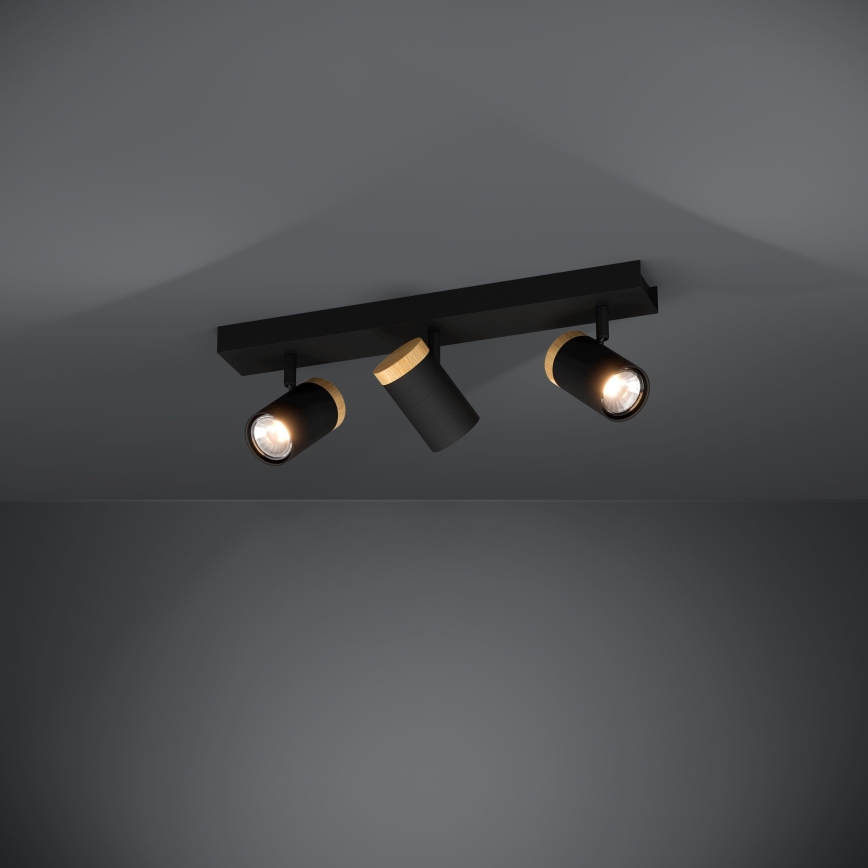 Eglo - LED Bodové svietidlo 3xGU10/4,5W/230V 3000K čierna/hnedá