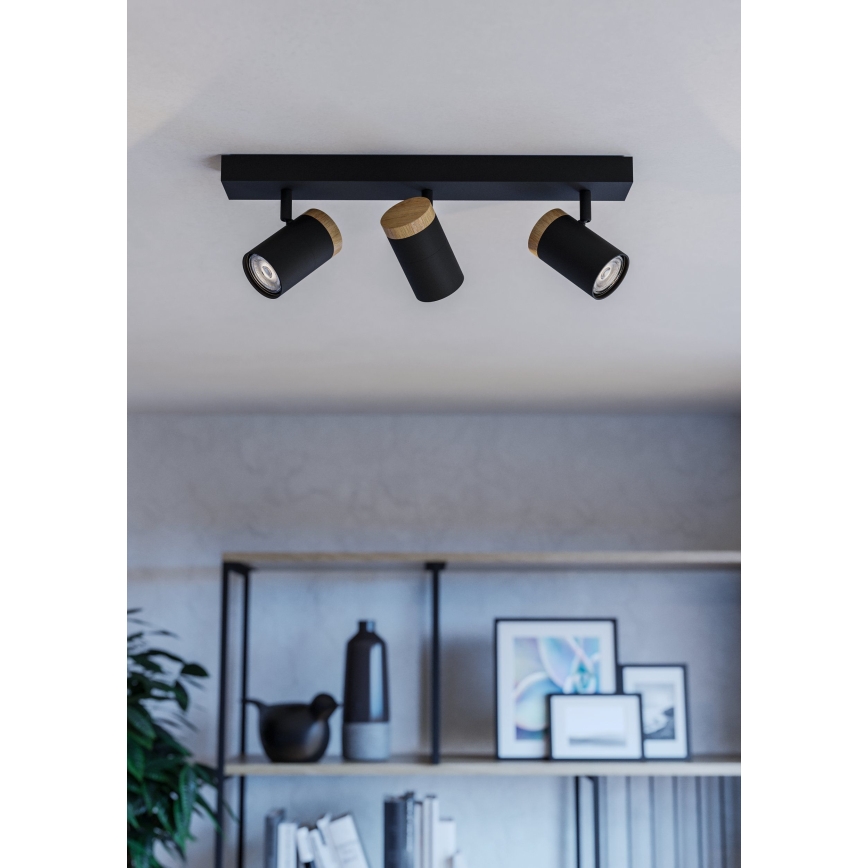 Eglo - LED Bodové svietidlo 3xGU10/4,5W/230V 3000K čierna/hnedá