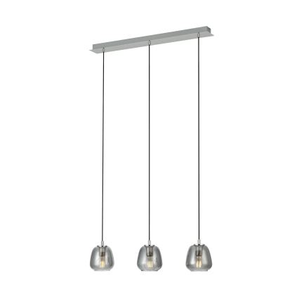Eglo - Luster na lanku 3xE27/40W/230V dymová