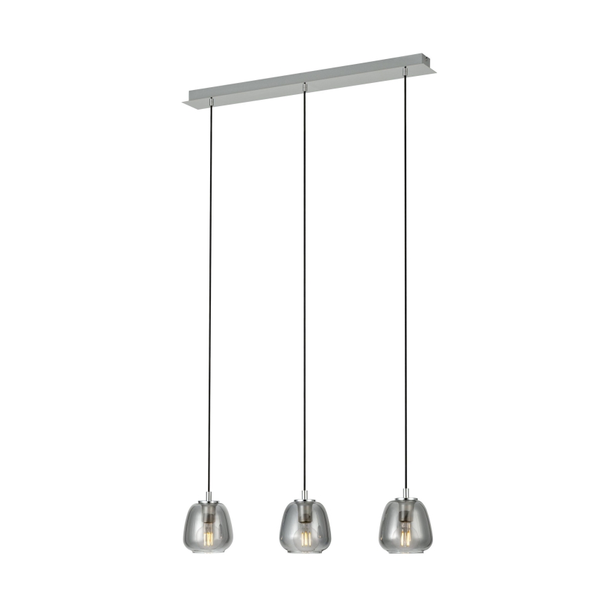 Eglo - Luster na lanku 3xE27/40W/230V dymová