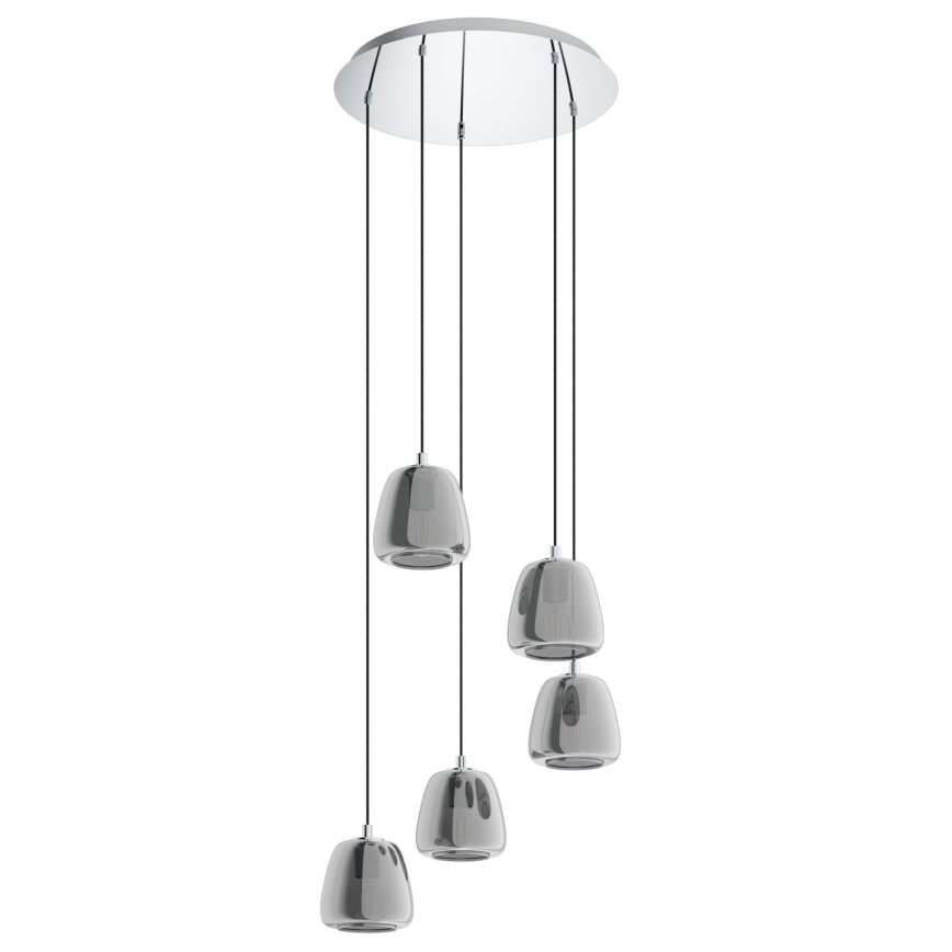Eglo - Luster na lanku 5xE27/40W/230V dymová