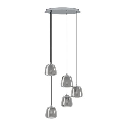 Eglo - Luster na lanku 5xE27/40W/230V dymová