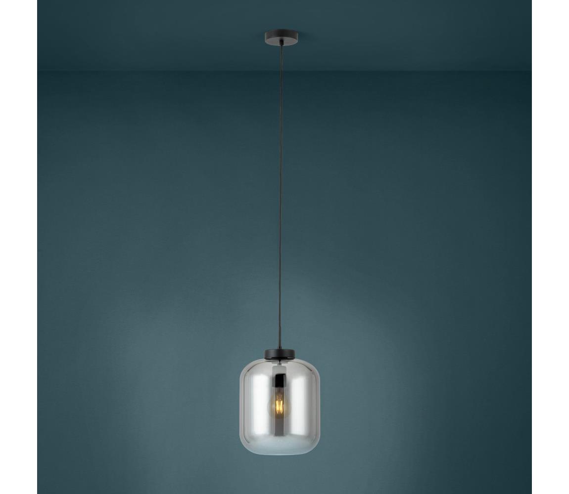 Eglo 39673 - Luster na lanku BULCIAGO 1xE27/40W/230V priemer 25 cm šedá