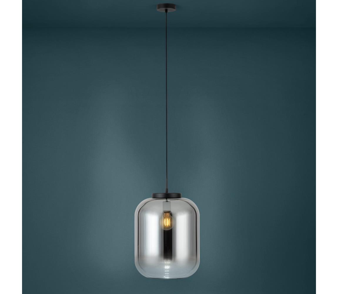 Eglo 39674 - Luster na lanku BULCIAGO 1xE27/40W/230V priemer 35 cm šedá