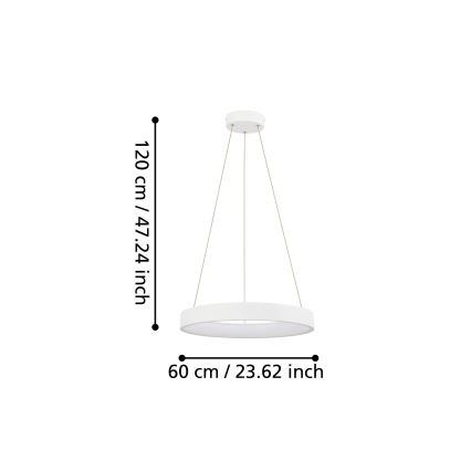 Eglo - LED Stmievateľný luster na lanku LED/34W/230V