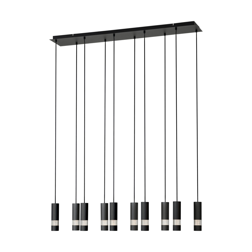 Eglo - LED Luster na lanku 10xGU10/4,6W/230V čierna