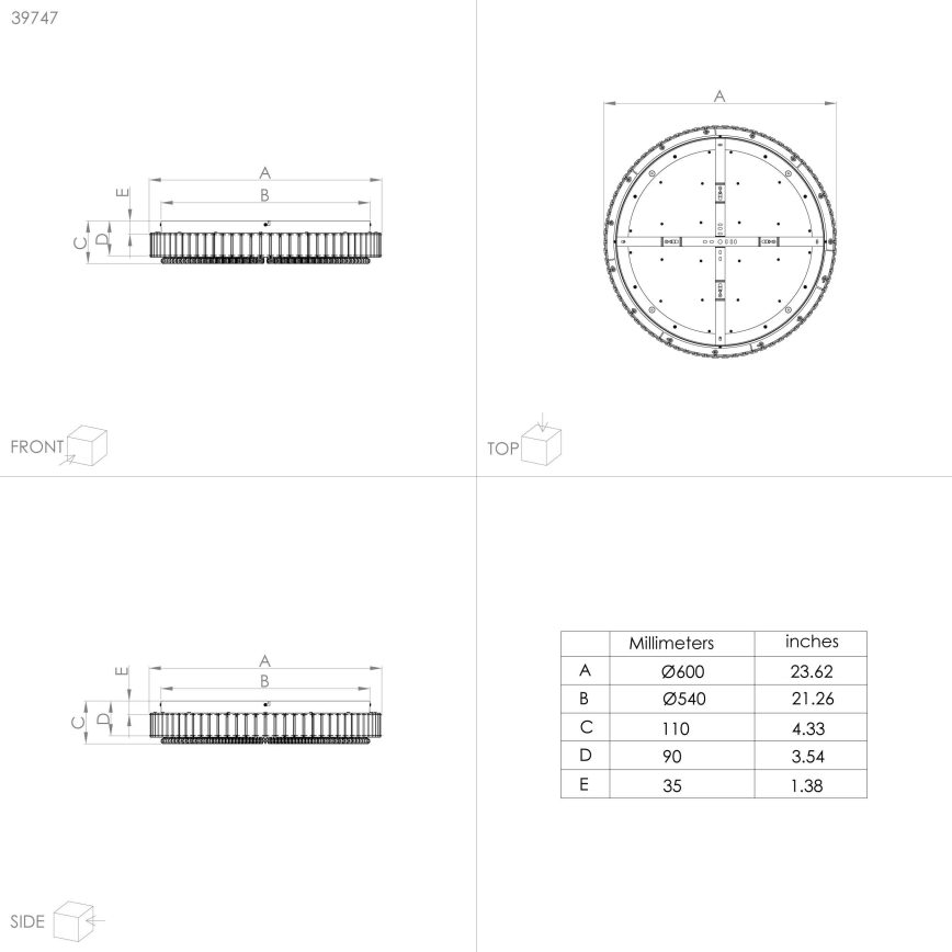 Eglo - LED Stmievateľné stropné svietidlo LED/52,4W/230V