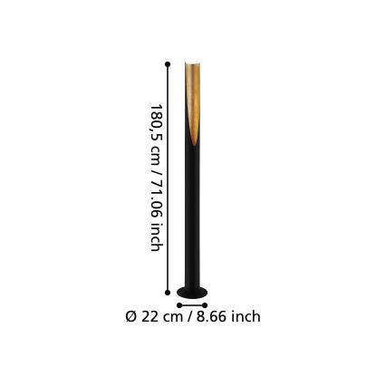 Eglo - LED Stojacia lampa 1xGU10/4,7W/230V čierna/zlatá