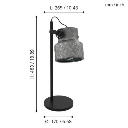 Eglo - Stolná lampa 1xE27/40W/230V