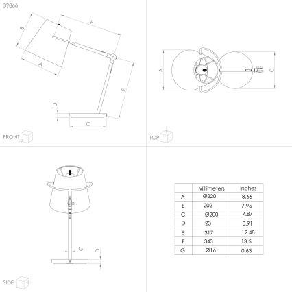 Eglo - Stolná lampa 1xE27/40W/230V
