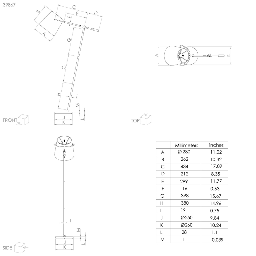 Eglo - Stojacia lampa 1xE27/40W/230V