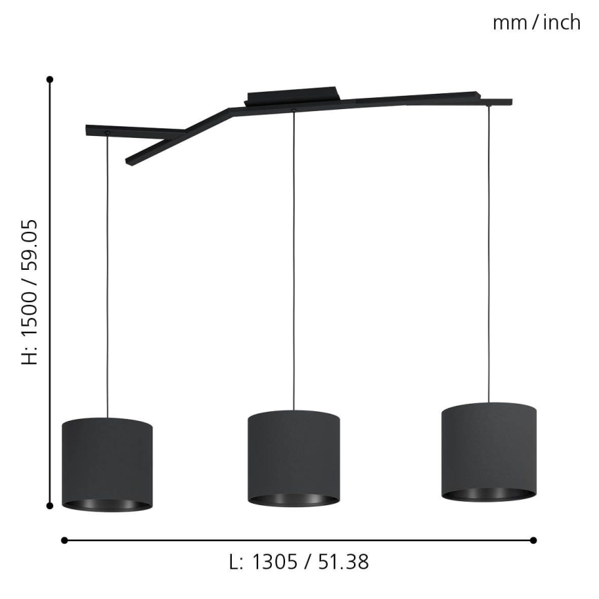Eglo - Luster na lanku 3xE27/40W/230V