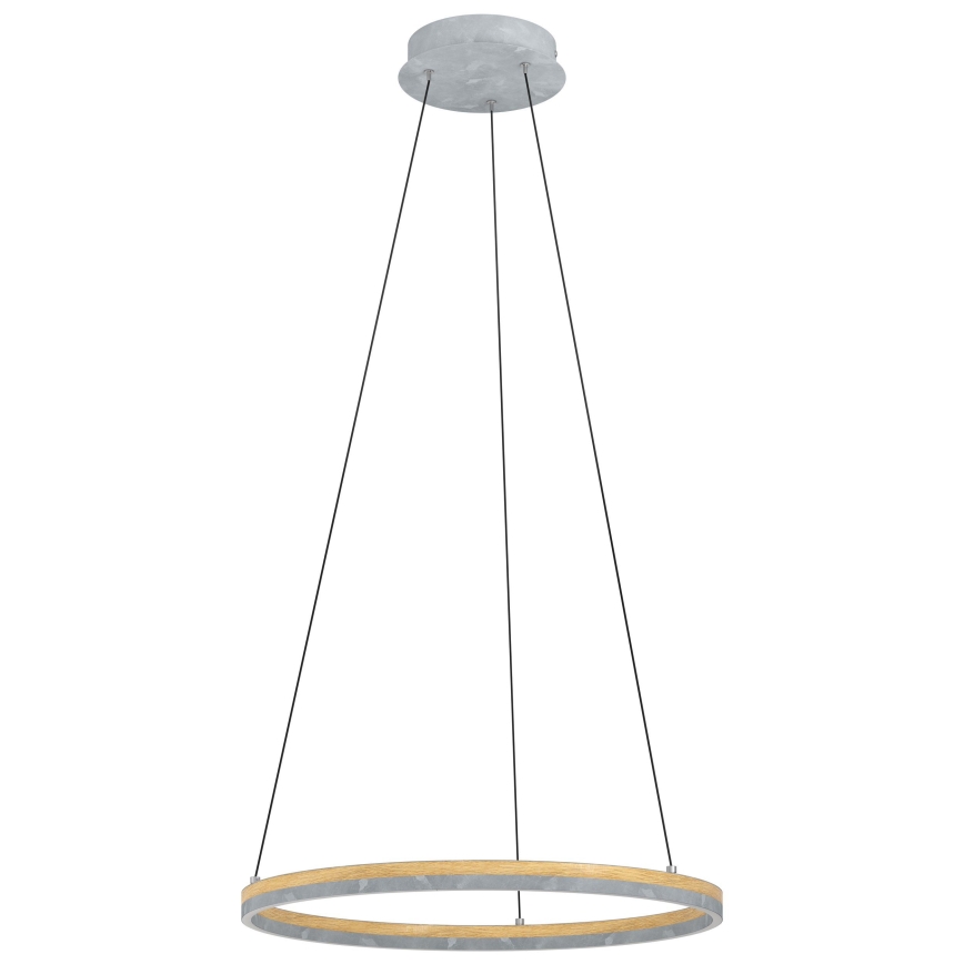 Eglo - LED Stmievateľný luster na lanku LED/36W/230V 3000K šedá/dub
