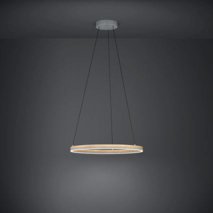 Eglo - LED Stmievateľný luster na lanku LED/36W/230V 3000K šedá/dub