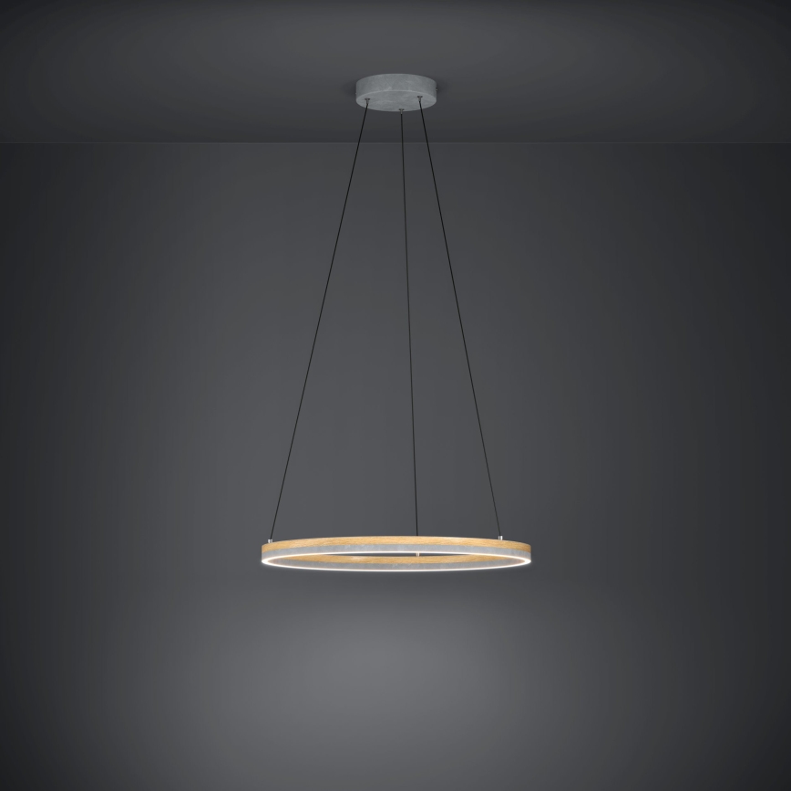Eglo - LED Stmievateľný luster na lanku LED/36W/230V 3000K šedá/dub