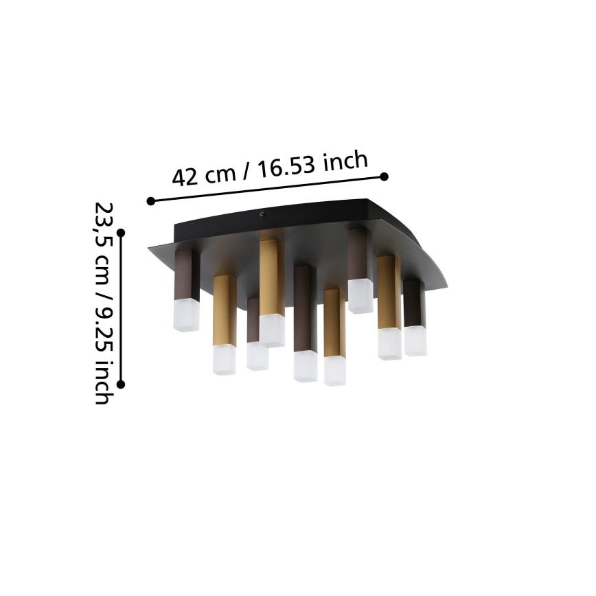 Eglo - LED Stmievateľné stropné svietidlo 9xLED/3,1W/230V 3000K antracit/zlatá