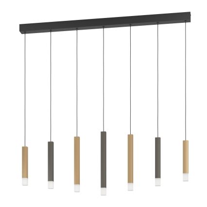 Eglo - LED Stmievateľný luster na lanku 7xLED/3,1W/230V 3000K antracit/zlatá