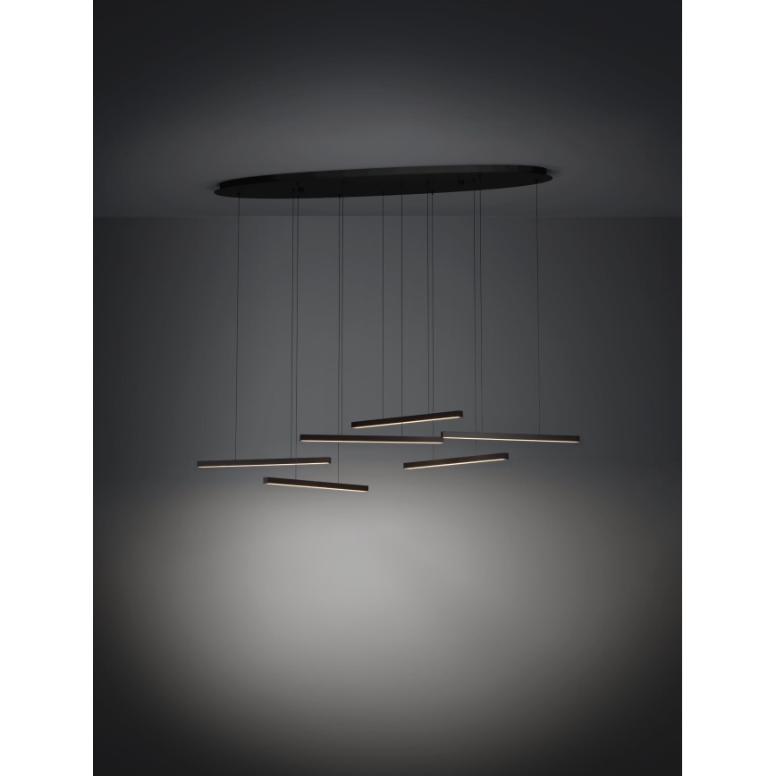 Eglo - LED Stmievateľný luster na lanku 6xLED/8,4W/230V 3000K čierna