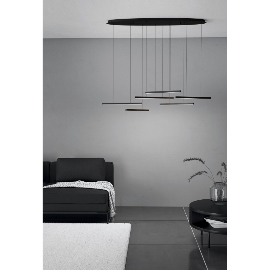 Eglo - LED Stmievateľný luster na lanku 6xLED/8,4W/230V 3000K čierna