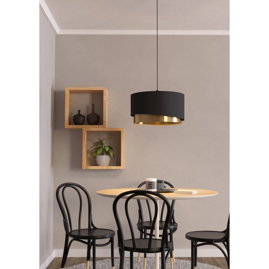 Eglo - Luster na lanku 1xE27/40W/230V čierna/zlatá