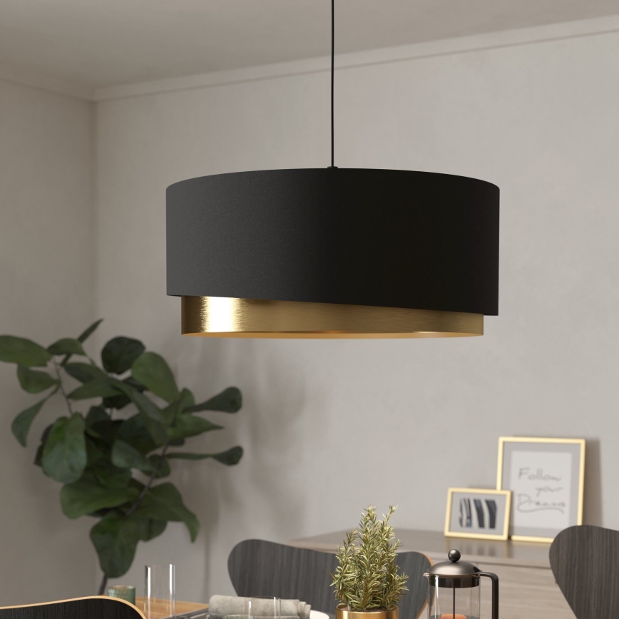 Eglo 39926 - Luster na lanku MANDERLINE 1xE27/40W/230V čierna/zlatá