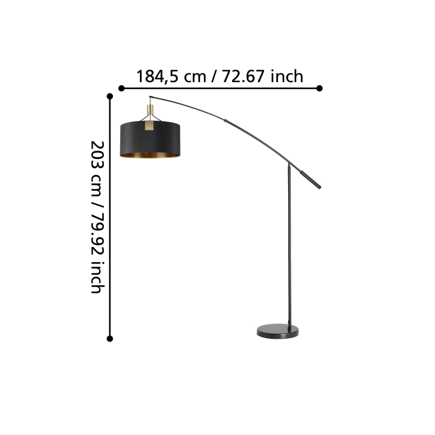 Eglo - Stojacia lampa 3xE27/40W/230V čierna/zlatá