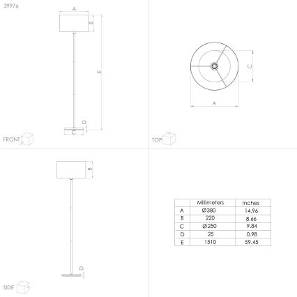 Eglo - Stojacia lampa 1xE27/40W/230V modrá/zlatá