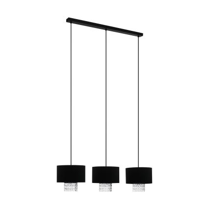 Eglo - Luster na lanku 3xE27/40W/230V čierna