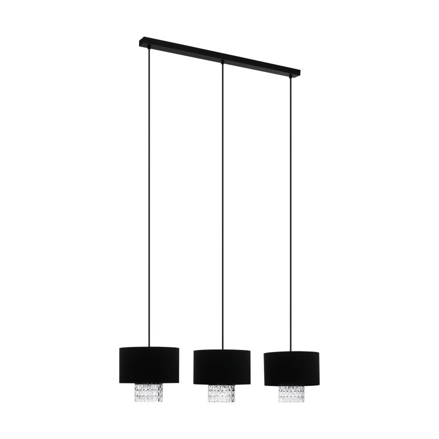 Eglo - Luster na lanku 3xE27/40W/230V čierna
