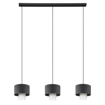 Eglo - Luster na lanku 3xE27/40W/230V čierna
