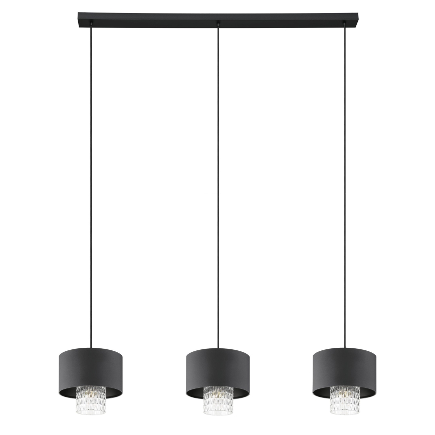 Eglo - Luster na lanku 3xE27/40W/230V čierna