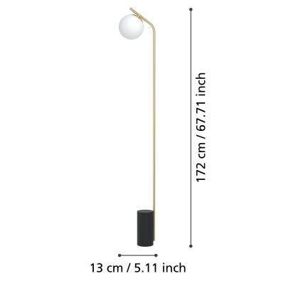 Eglo - Stojacia lampa 1xE27/40W/230V zlatá