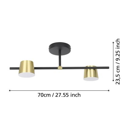 Eglo - LED Prisadený luster 2xGU10/4,6W/230V 3000K zlatá
