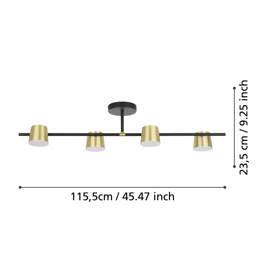 Eglo - LED Prisadený luster 4xGU10/4,6W/230V 3000K zlatá