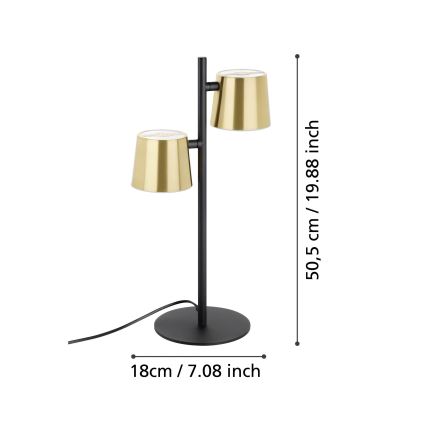 Eglo - LED Stolná lampa 2xGU10/4,6W/230V 3000K zlatá