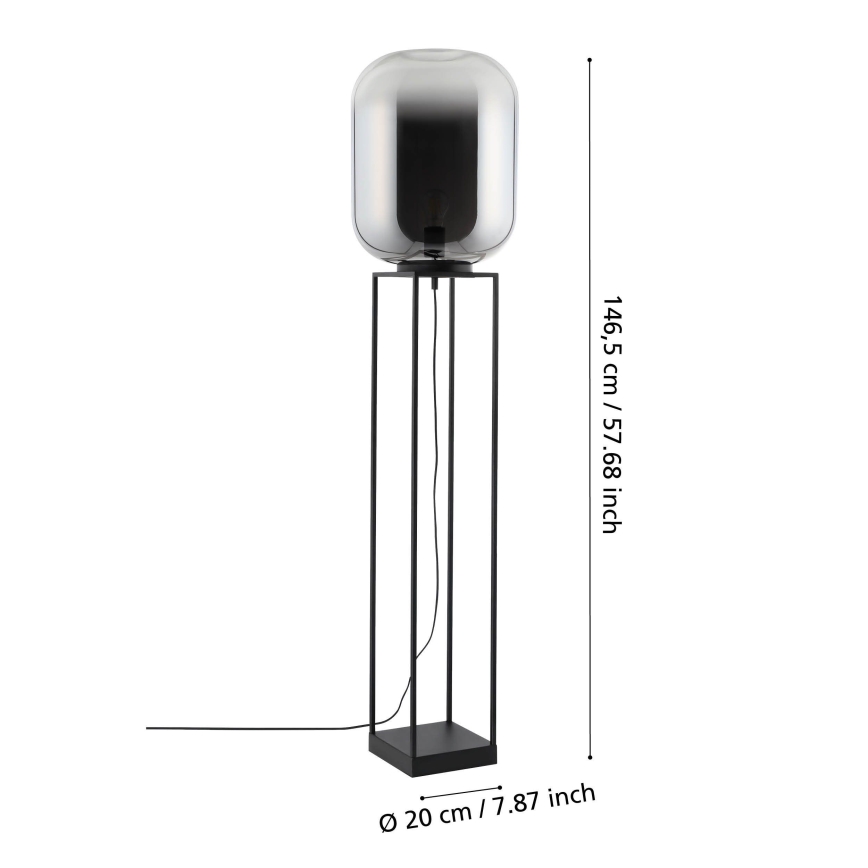 Eglo - Stojacia lampa 1xE27/40W/230V dymová