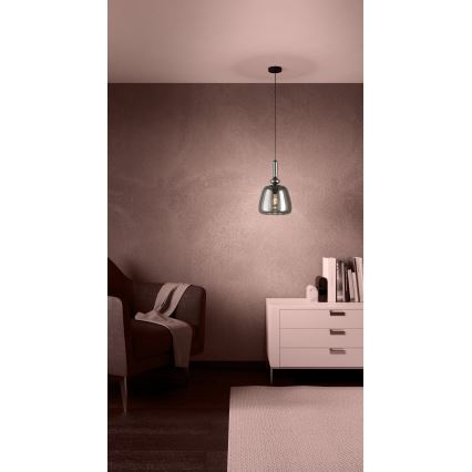 Eglo - Luster na lanku 1xE27/40W/230V dymová