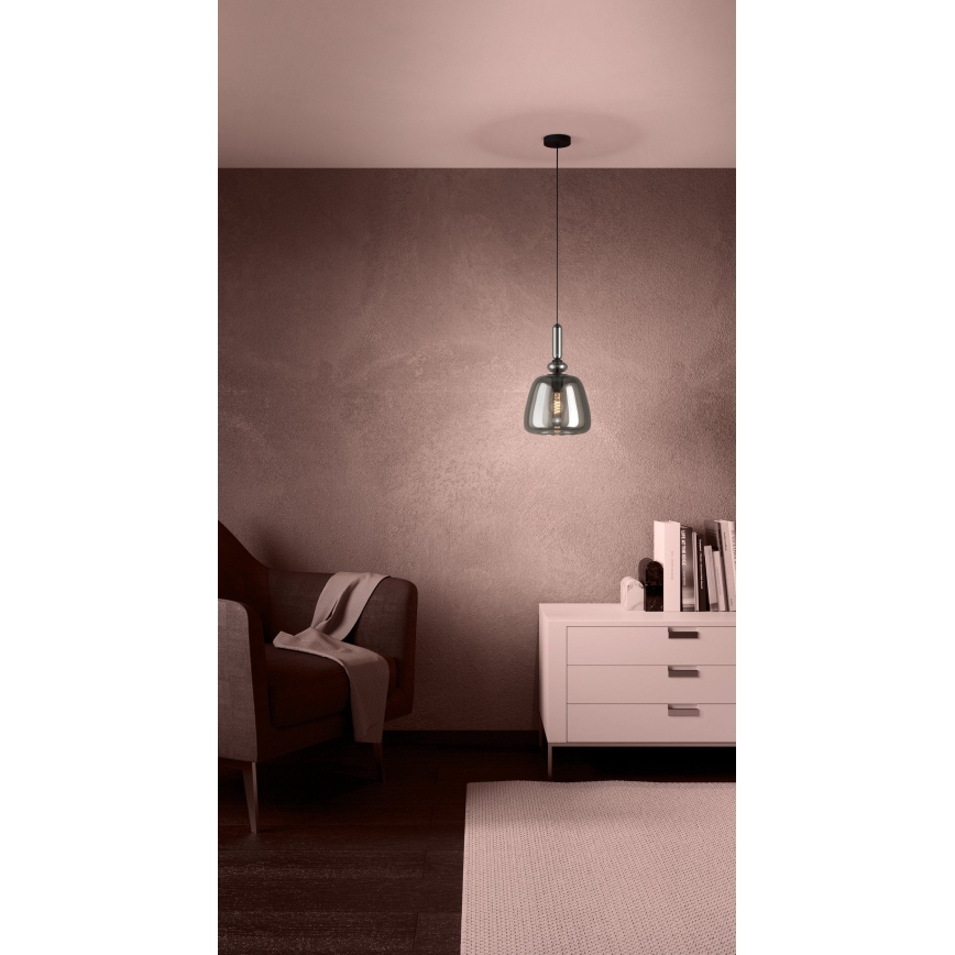 Eglo - Luster na lanku 1xE27/40W/230V dymová