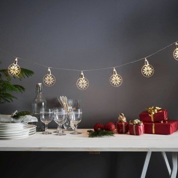 Eglo 411112 - LED Vianočná reťaz ORNAMENT 10xLED/3xAA 2,4m teplá biela