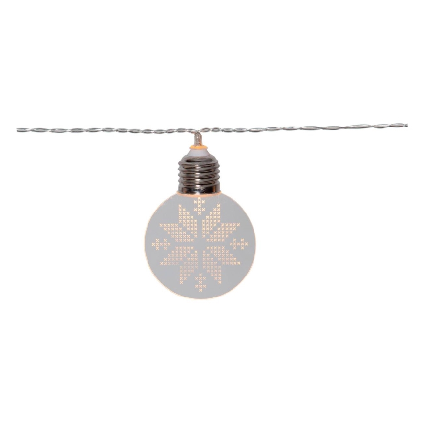 Eglo 411112 - LED Vianočná reťaz ORNAMENT 10xLED/3xAA 2,4m teplá biela