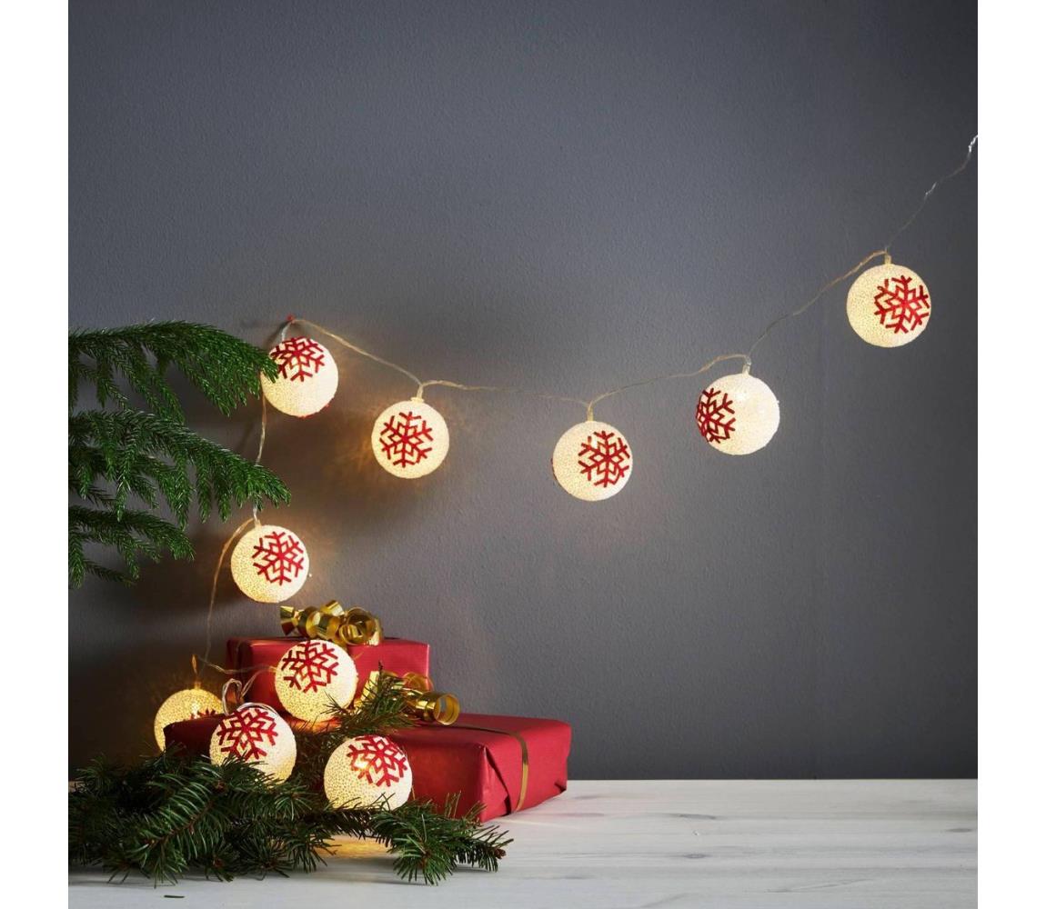 Eglo 411113 - LED reťaz ORNAMENT 10xLED/3xAA 1,65m teplá biela 411113