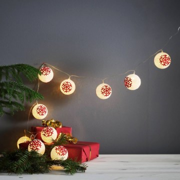 Eglo 411113 - LED Vianočný reťazec ORNAMENT 10xLED/3xAA 1,65m teplá biela
