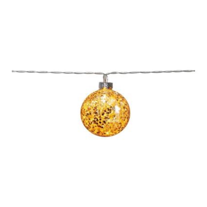 Eglo 411115 -  LED Vianočná reťaz GLITTER 10xLED/2xAA 1,65m teplá biela